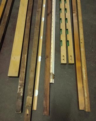 Barre legno, compensati, scaffali.