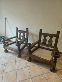 poltrone Rustiche di legno massiccio 