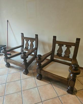 poltrone Rustiche di legno massiccio 