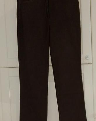 Pantaloni in tessuto elastico marroni