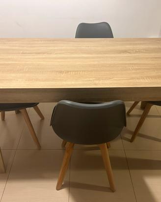Tavolo allungabile rovere con 4 sedie