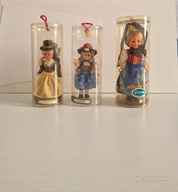 Lotto bamboline Vintage in Costume Tradizionale Au