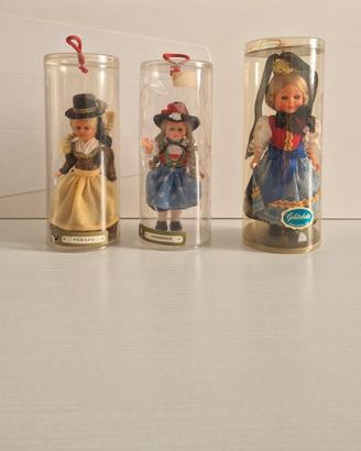 Lotto bamboline Vintage in Costume Tradizionale Au