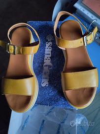 Sandali Sanagens Ambra in Pelle Tg 38 Giallo ocra