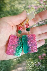 Orecchini Handmade Resina "Ninfea Pop"
