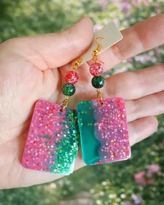 Orecchini Handmade Resina "Ninfea Pop"