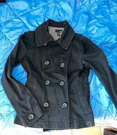 Trench corto nero doppio petto