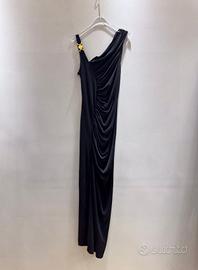 Abito lungo plissettato nero VERSACE, taglia S