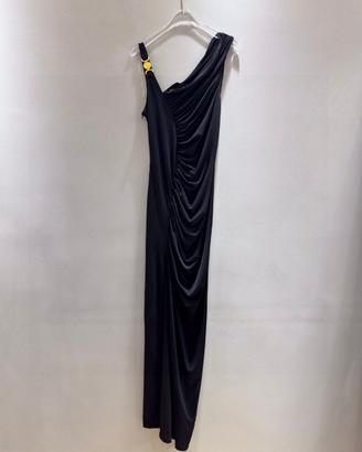 Abito lungo plissettato nero VERSACE, taglia S