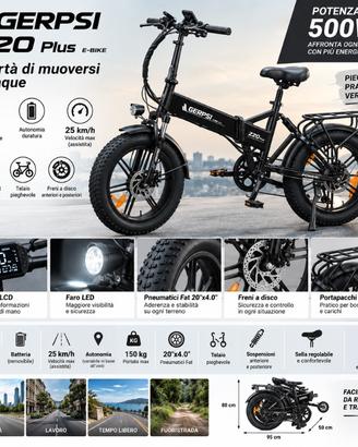 Bici Elettrica Gerpsi Z20 Plus Black NUOVA