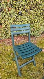 4 sedie pieghevoli da giardino (tavolo in omaggio)