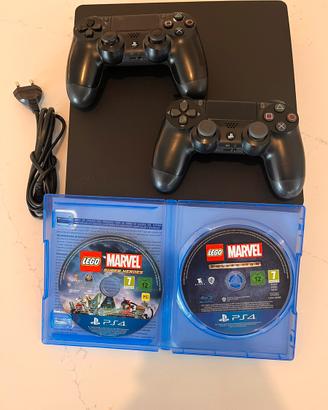 PS4 Slim Nera 500GB + 2 controller + giochi LEGO