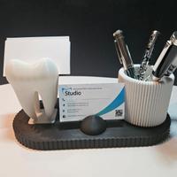 portabigliettini per dentista con bicchiere per pe