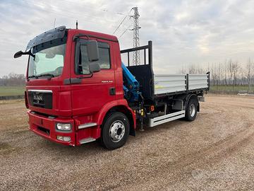 Man TGM 15.250 con gru e cassone ribaltabile Euro 