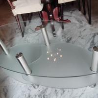 Tavolino design anni 2000 vintage vetro e acciaio