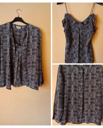 set top e camicia in seta