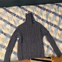 Maglione blu uomo collo alto