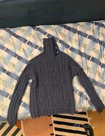 Maglione blu uomo collo alto