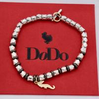 dodo bracciale borchie argento titanio ciondolo
