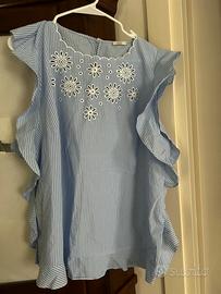 Oltre camicia a righine bianco azzurro