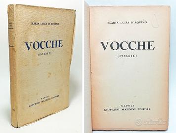 VOCCHE, " POESIE " MARIA LUISA D'AQUINO 1931