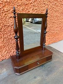 Specchio da tavolo antico in legno