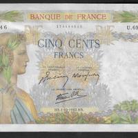 Francia - banconota circolata SUP da 500 Franchi