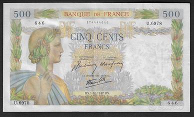 Francia - banconota circolata SUP da 500 Franchi