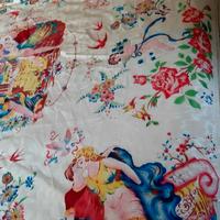 Copriletto i seta dipinto a mano