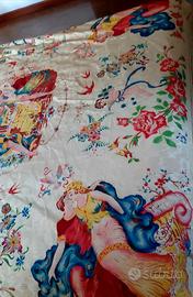 Copriletto i seta dipinto a mano