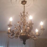 Lampadario rame a sbalzo argentato