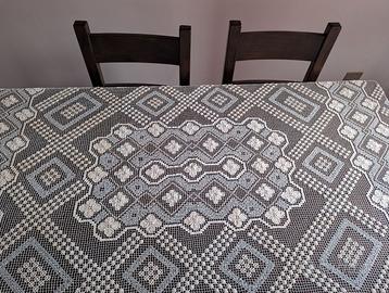 RARO Telo Antico in Pizzo Modano Ricamato a Mano -