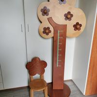 Albero porta abiti con sediolina in legno 