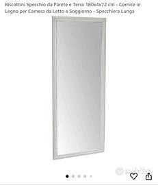 Biscottini Specchio da Parete e Terra 180x4x72 cm