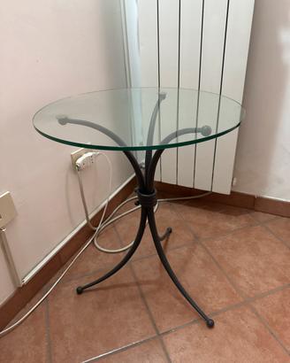 Tavolino ferro battuto e vetro