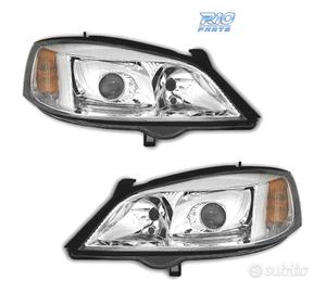 FARI XENON PER OPEL ASTRA G 97-04 FONDO CROMATO