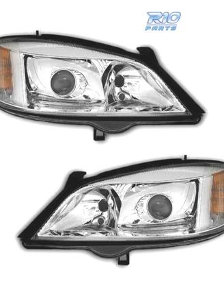 FARI XENON PER OPEL ASTRA G 97-04 FONDO CROMATO