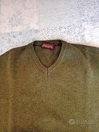 Maglione Boggi tg. 56 verde militare pura lana ver