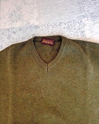 Maglione Boggi tg. 56 verde militare pura lana ver