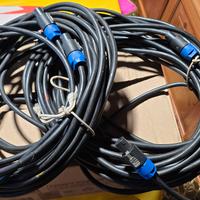 2 Cavi con connettori Speakon, lunghezza 20 metri 