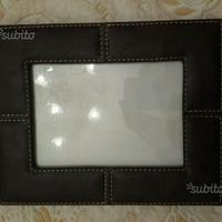 2 Cornici foto in pelle con cuciture a vista