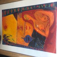 Litografia nudo di donna "L'attesa" pittore Togo