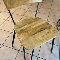 4 sedie industrial chic di design + tavolino