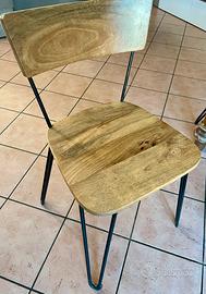 4 sedie industrial chic di design + tavolino