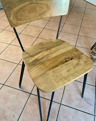 4 sedie industrial chic di design + tavolino