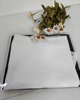 Coppia federe in misto lino bianche 