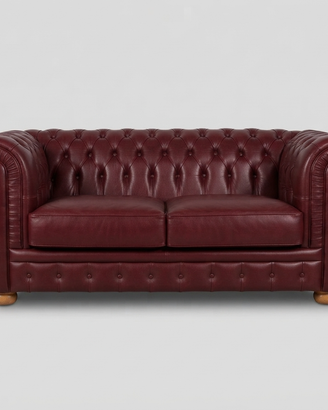 Chester divano sofa 2 posti in pelle vinaccio