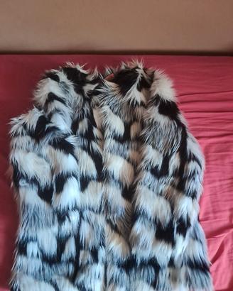 Gilet smanicato in ecopelliccia bicolore Borghese 