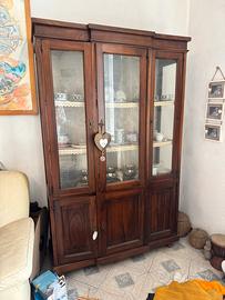 Mobile Credenza Argentiera Cristalliera in legno