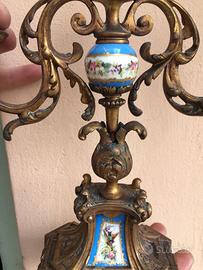 Portacandele Ottone e Ceramica